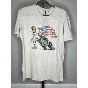 Heroes Motors LA Graphic Tee American Flag Motorcycle Shirt Size S NWT